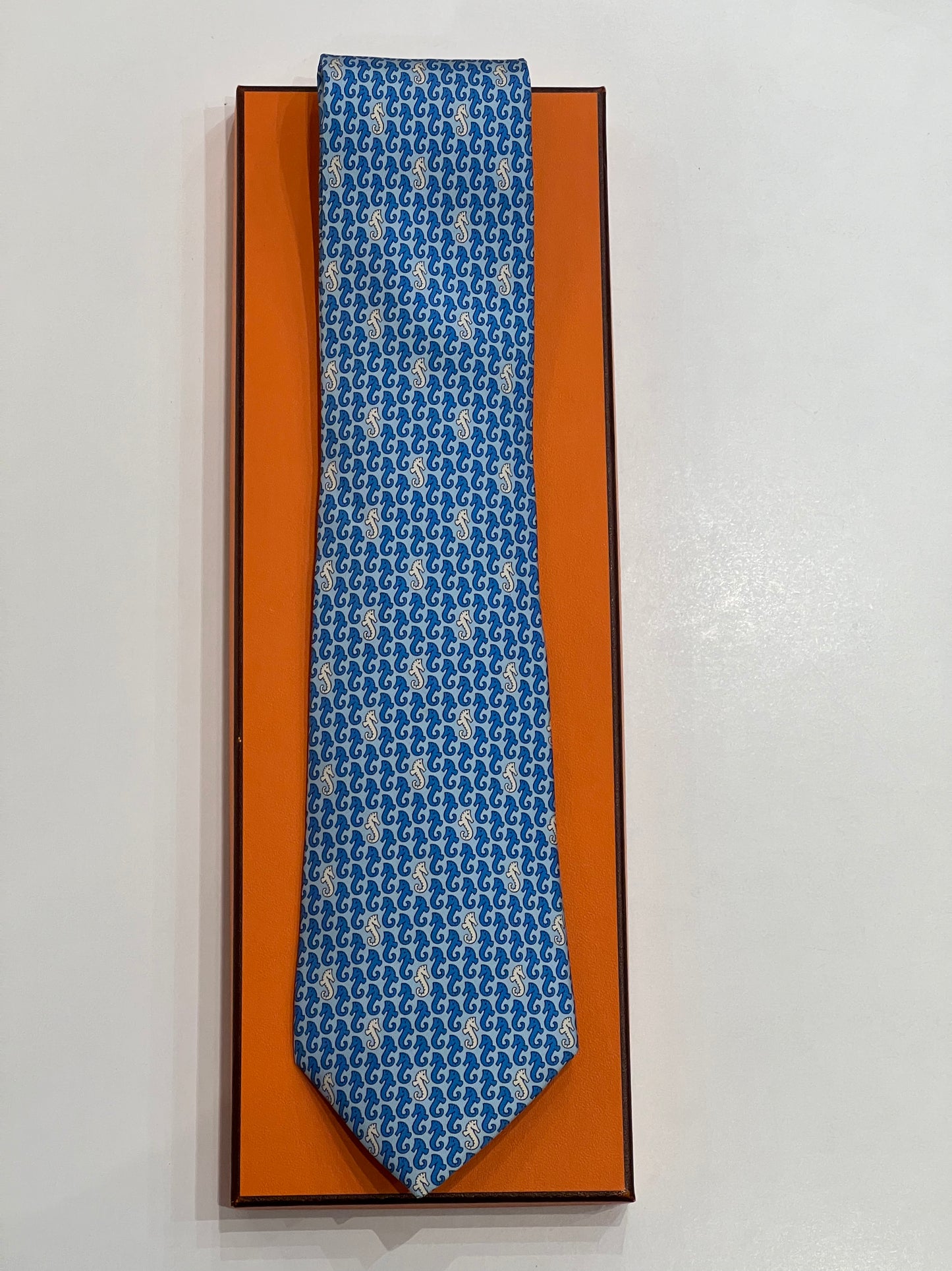 Cravatta Hermès cavallucci marini 5031PA