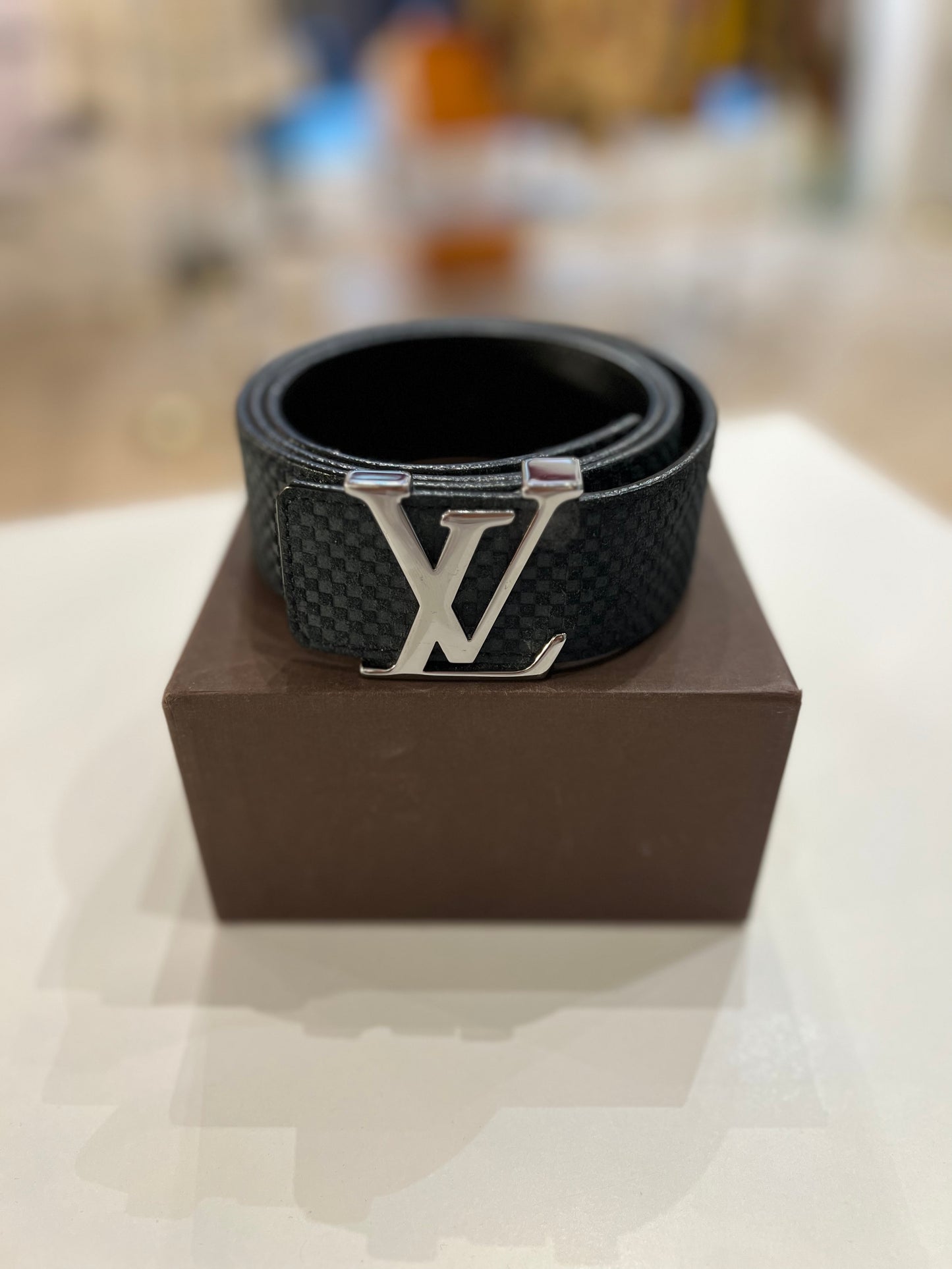 Louis Vuitton Initiales damier graphite belt