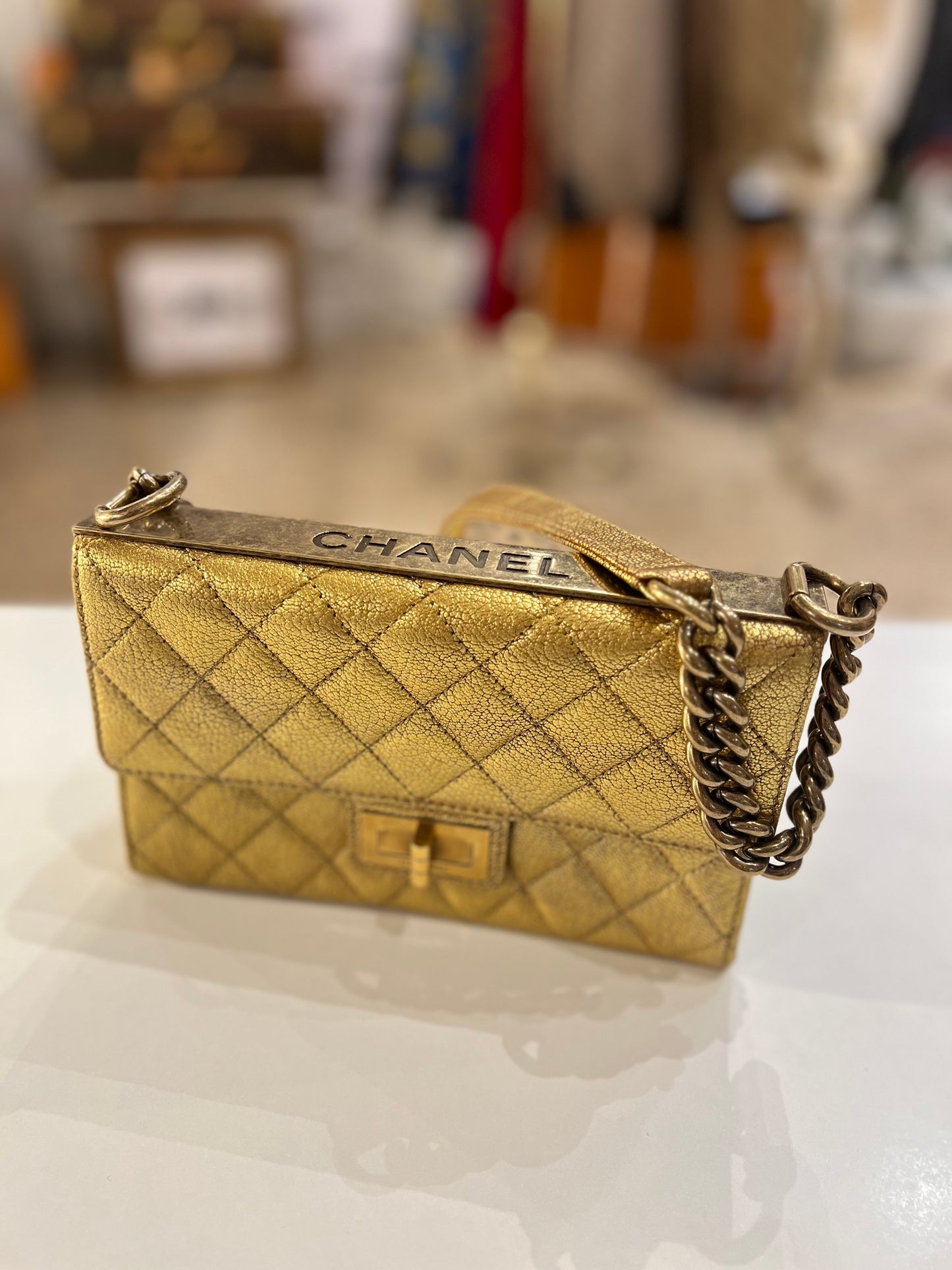 Chanel Rita single flap gold bag