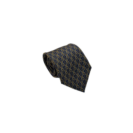 Cravatta vintage Hermès briglie base blu 7212UA