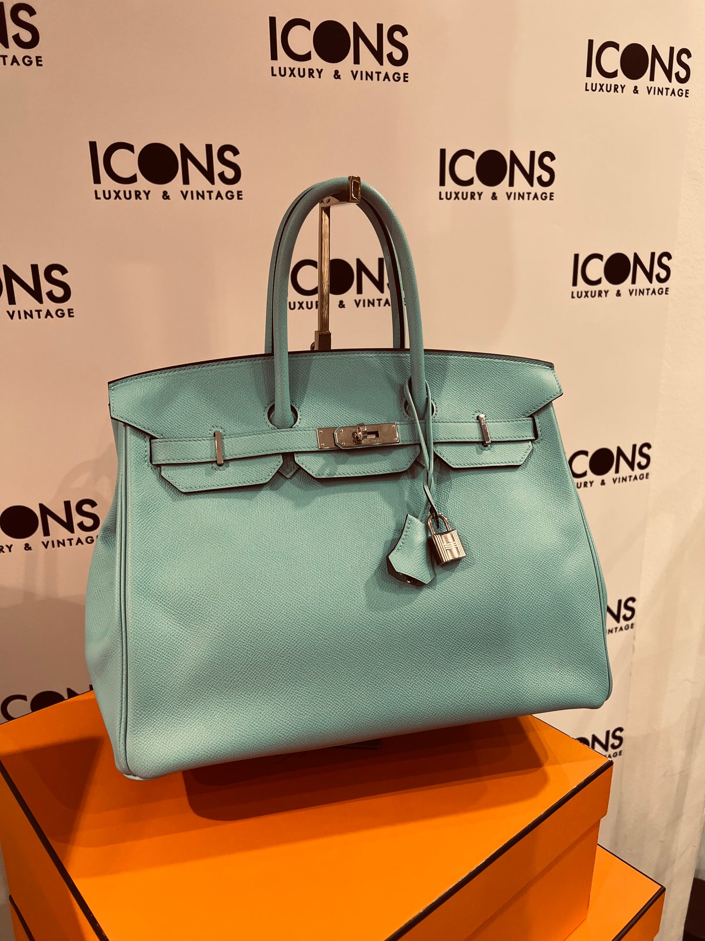 Hermès Birkin 35 Epsom leather bleau atoll bag