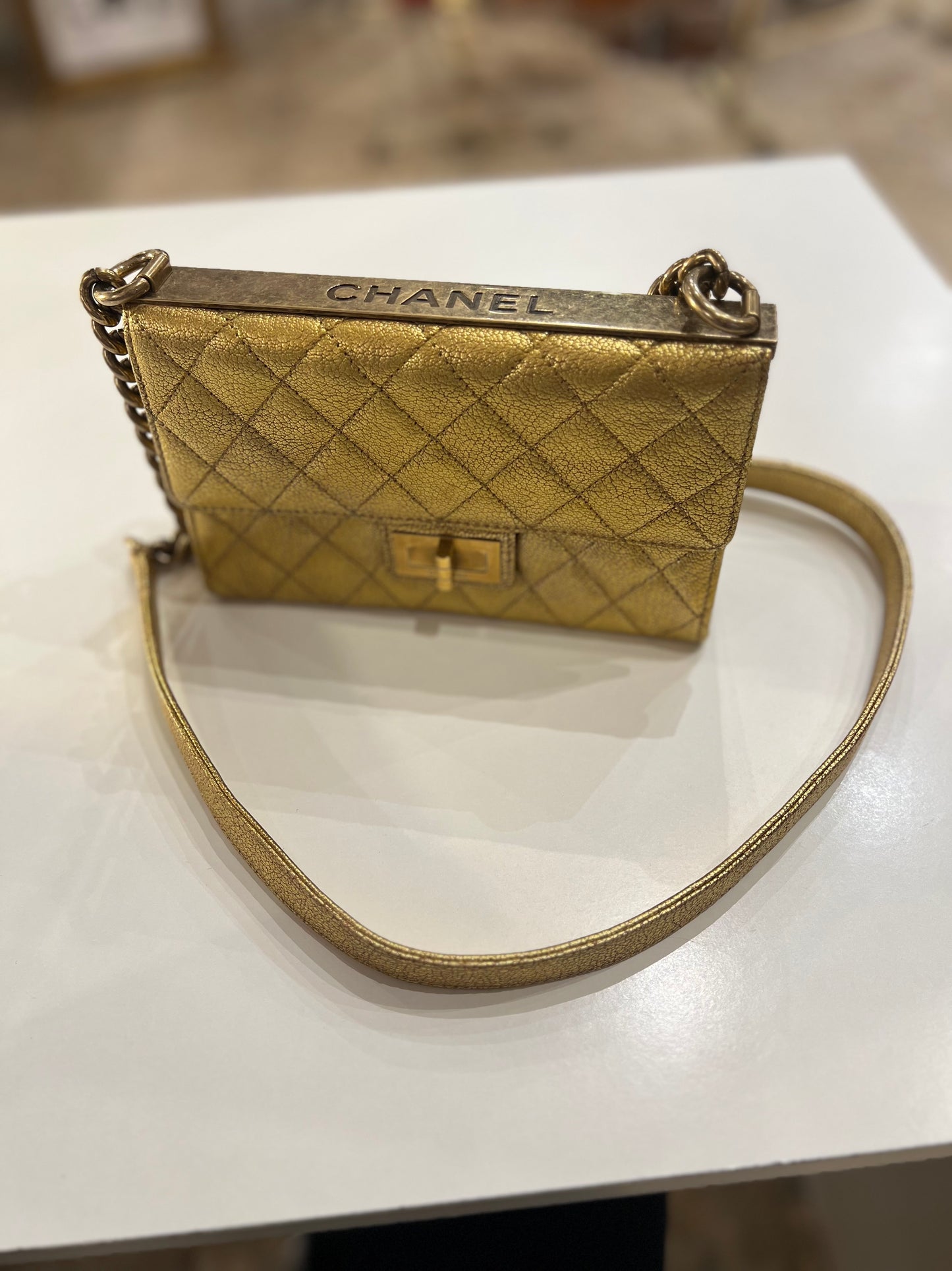 Chanel Rita single flap gold bag