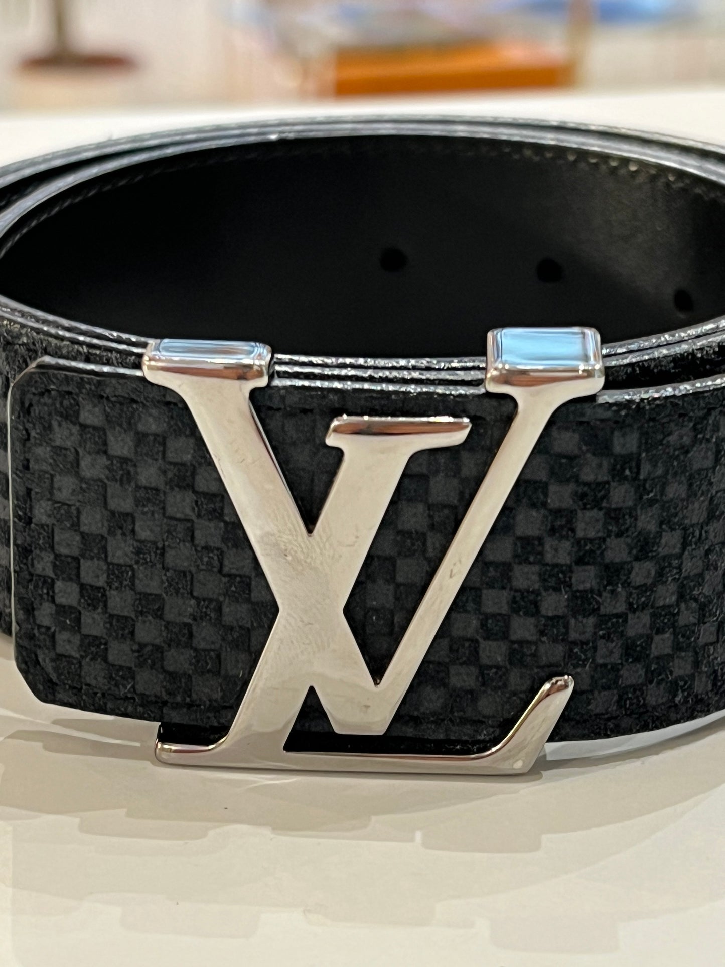Louis Vuitton Initiales damier graphite belt