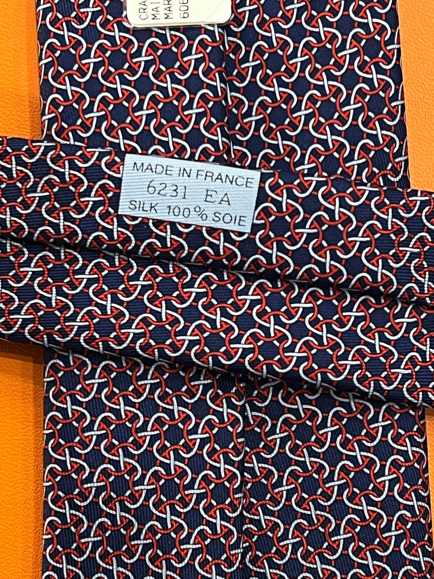 Cravatta Hermès 6231EA con etichetta
