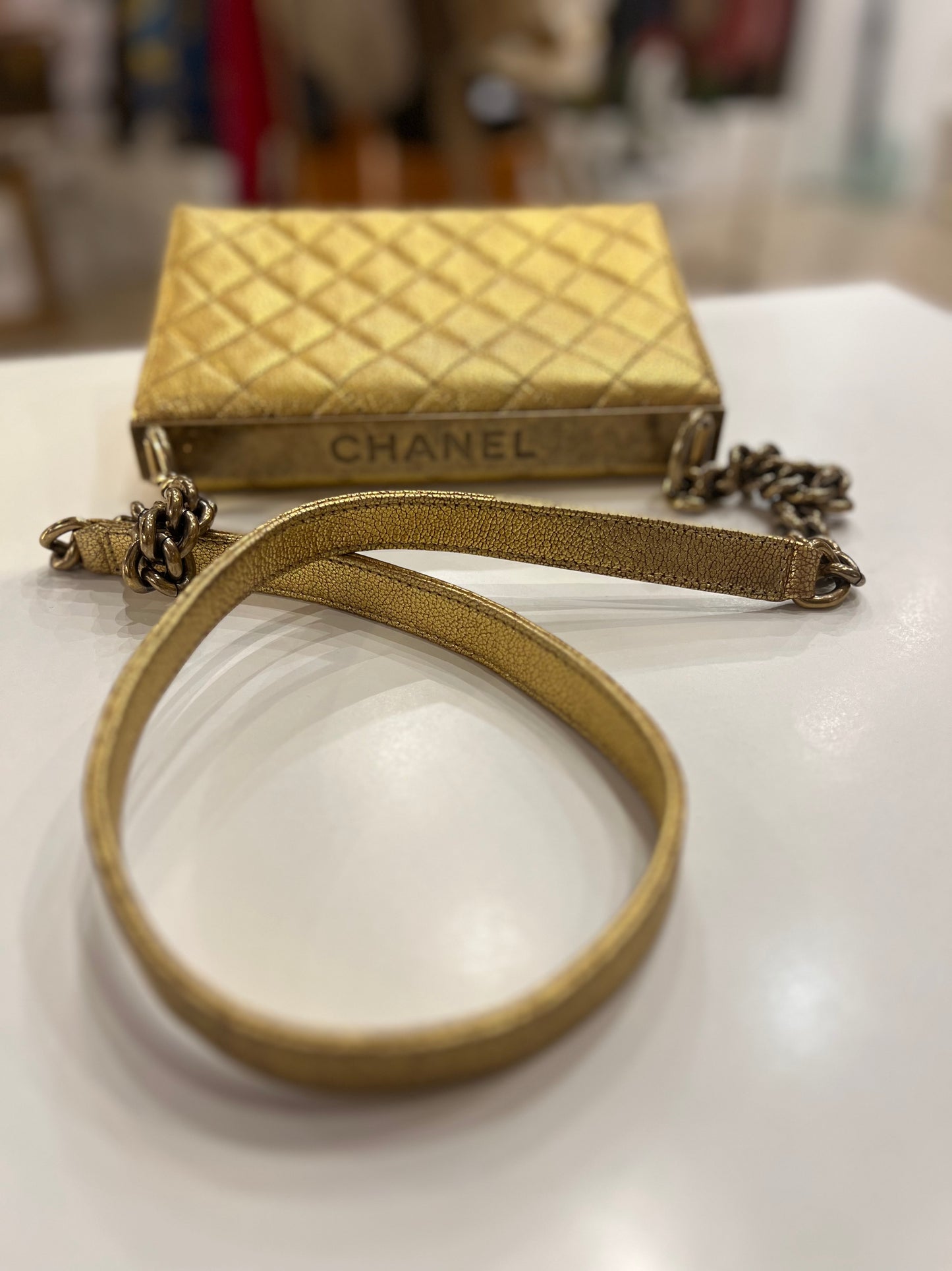 Chanel Rita single flap gold bag
