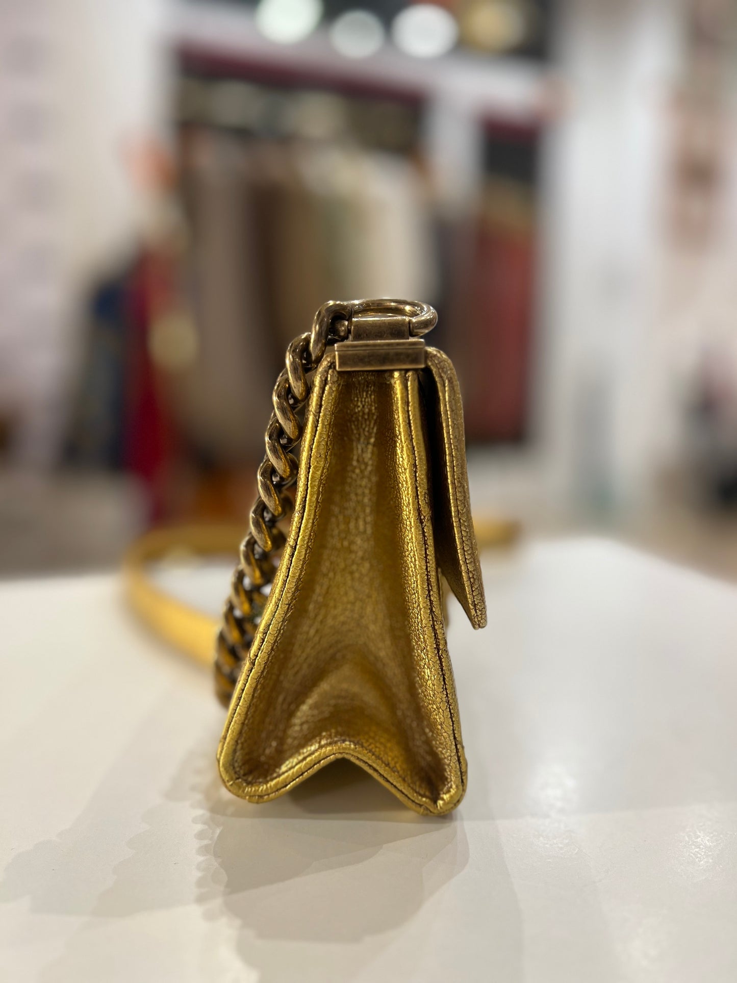 Chanel Rita single flap gold bag