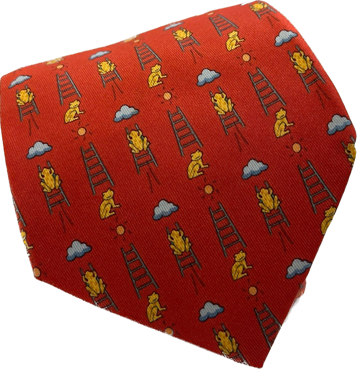 Cravatta vintage Hermès rame base rossa 7860UA