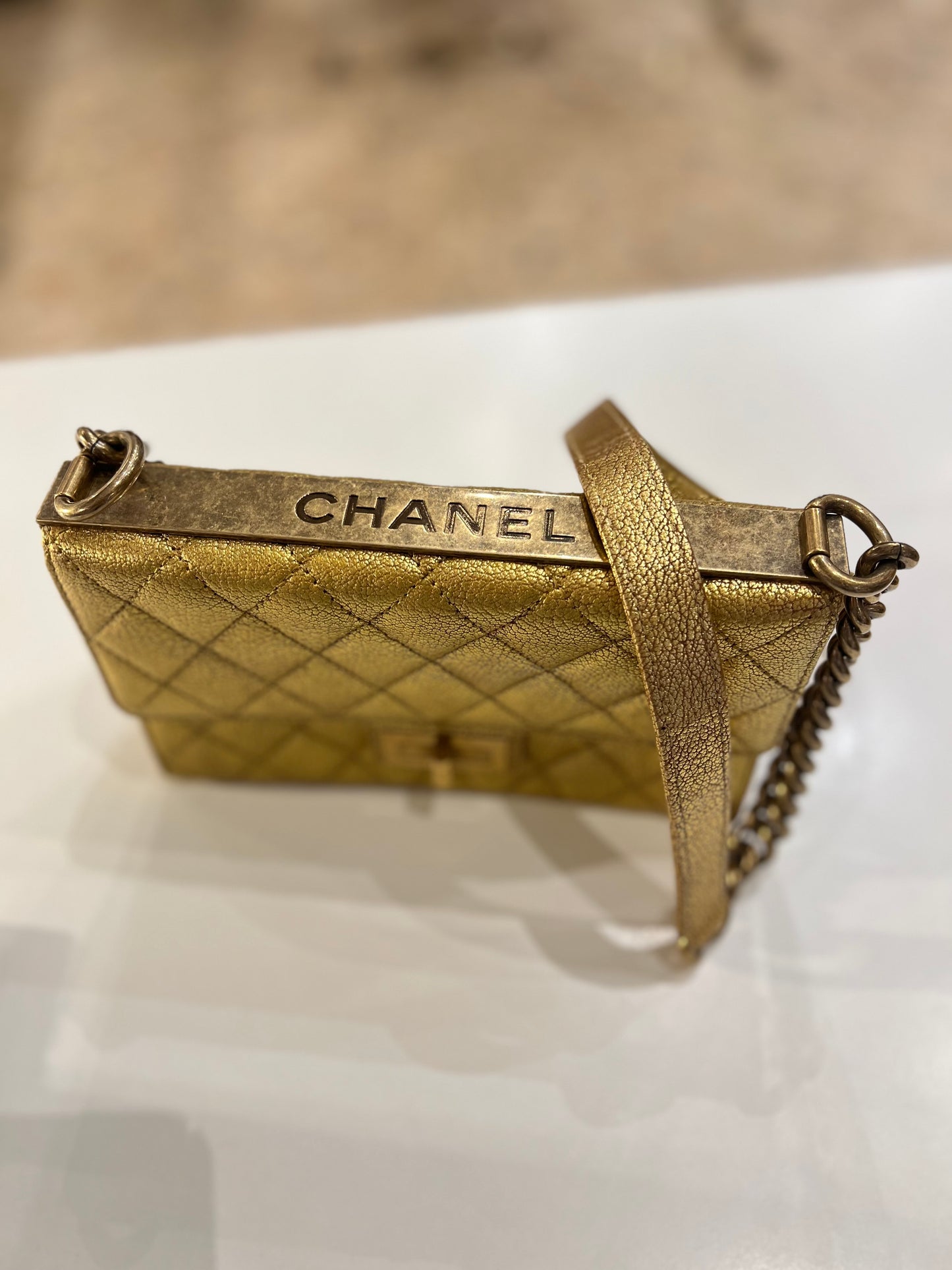 Chanel Rita single flap gold bag