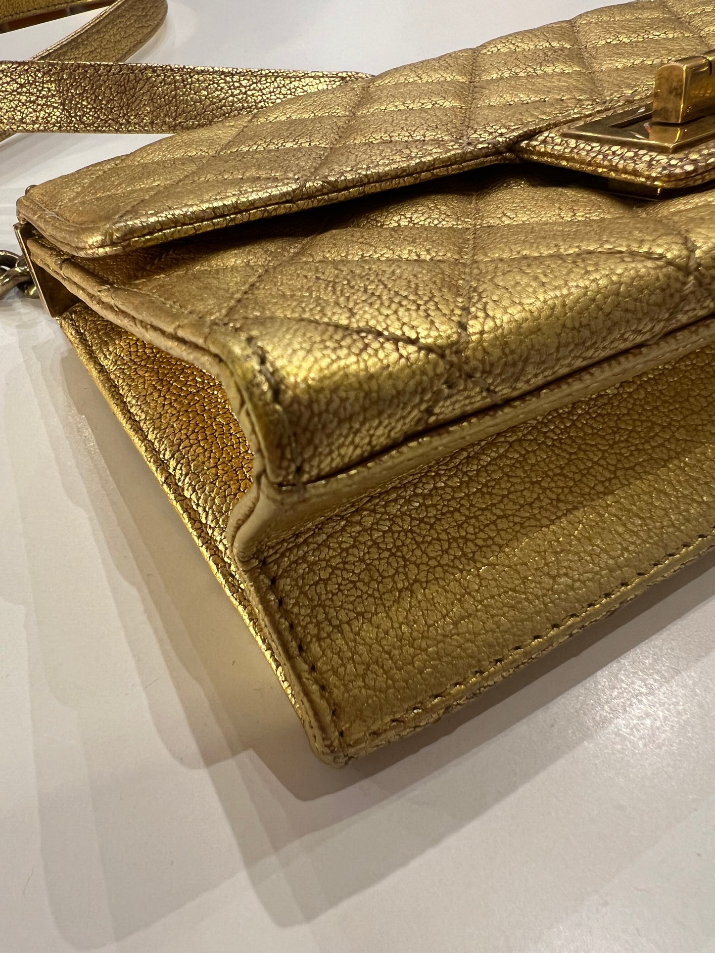 Chanel Rita single flap gold bag