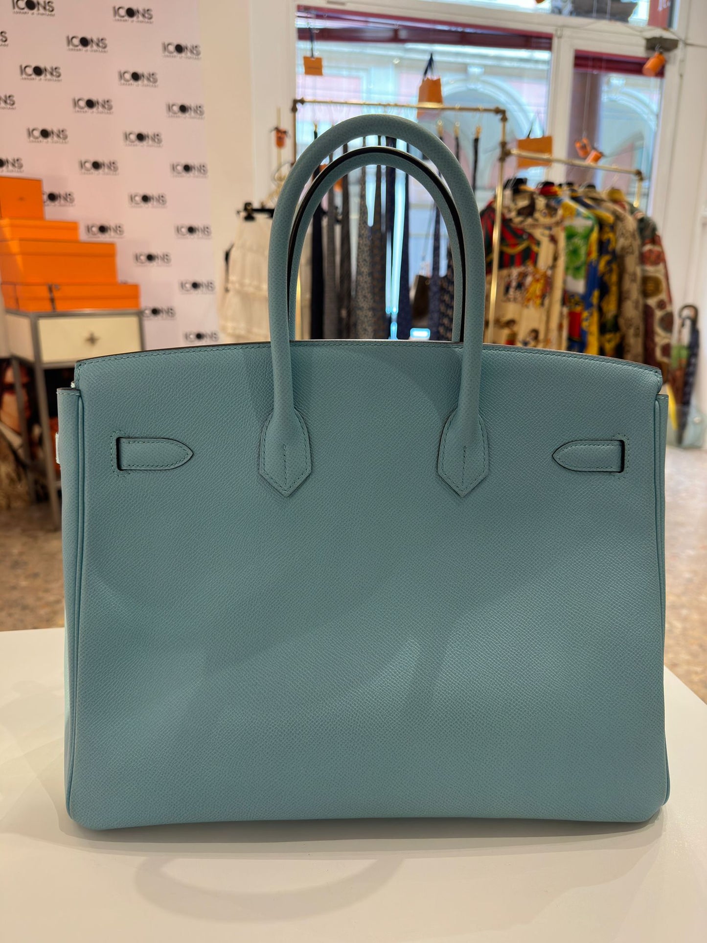 Hermès Birkin 35 Epsom leather bleau atoll bag