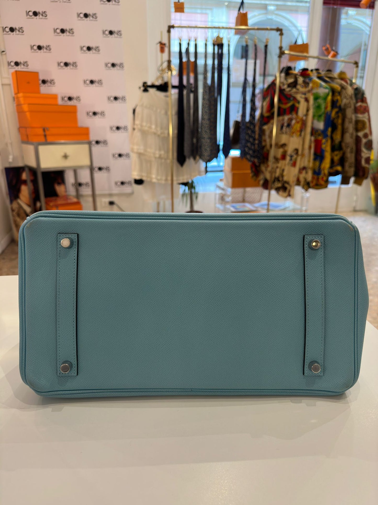 Hermès Birkin 35 Epsom leather bleau atoll bag