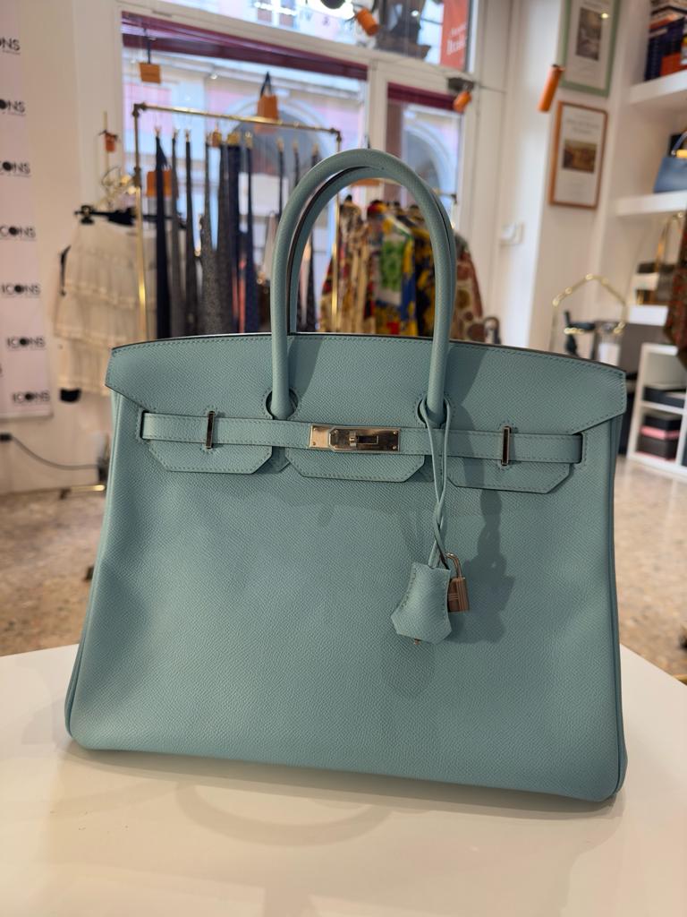 Hermès Birkin 35 Epsom leather bleau atoll bag