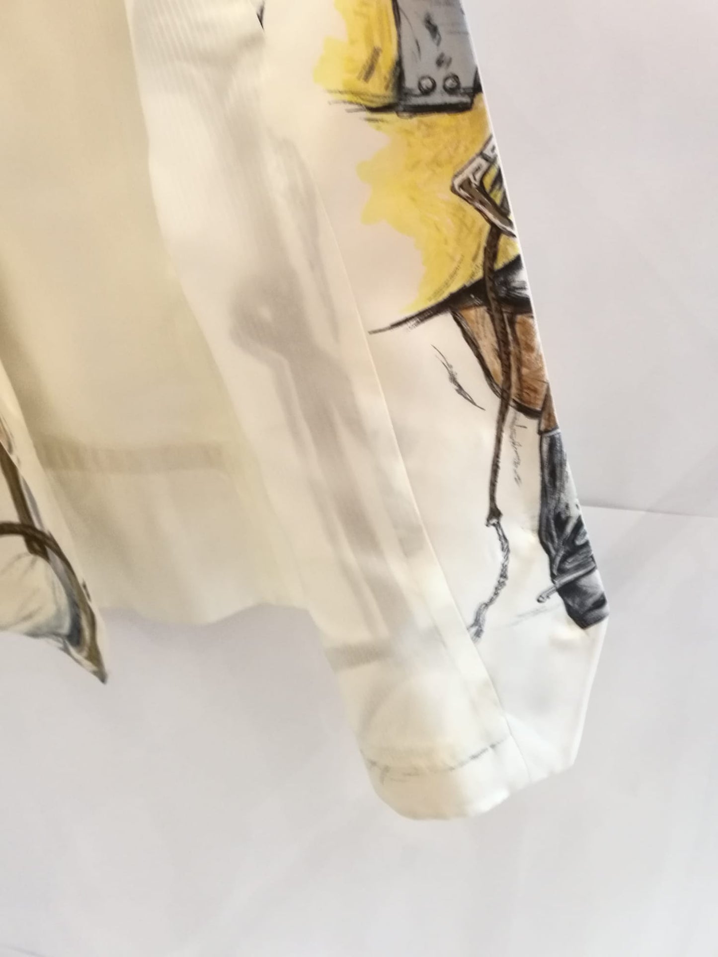 Gilet top Hermès in seta stampata