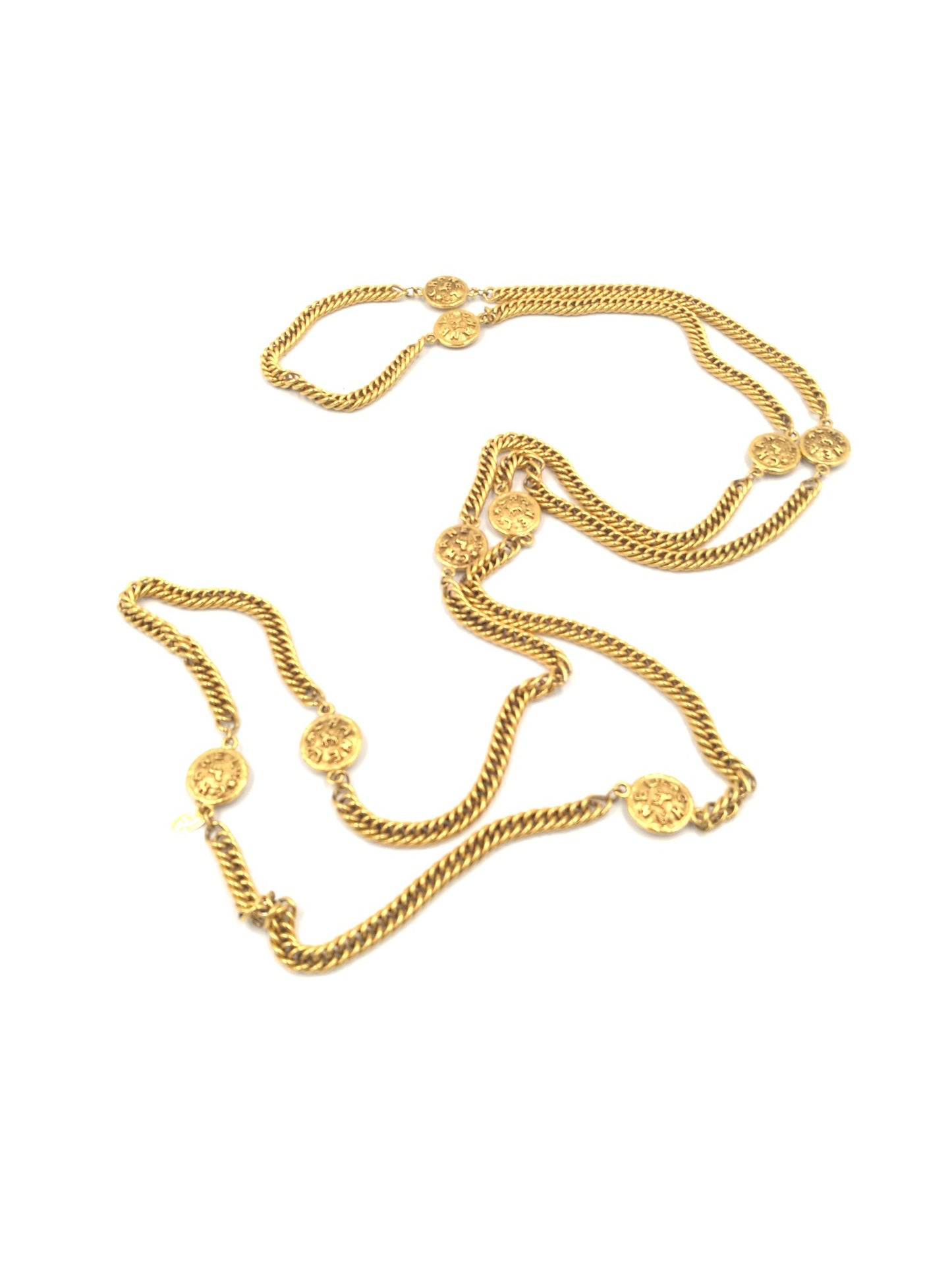 Chanel collana in metallo dorato