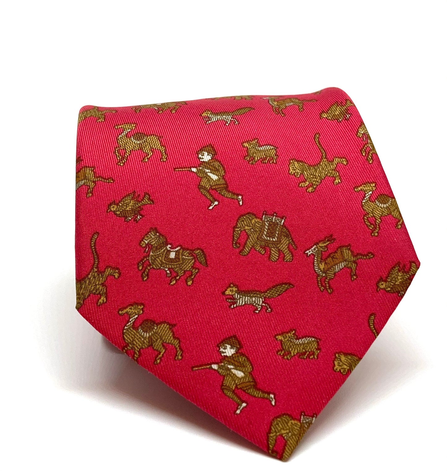 Cravatta Hermès con cacciatore e animali c.963IA