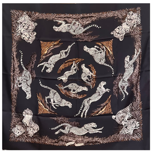 Foulard Hermès vintage Guépards