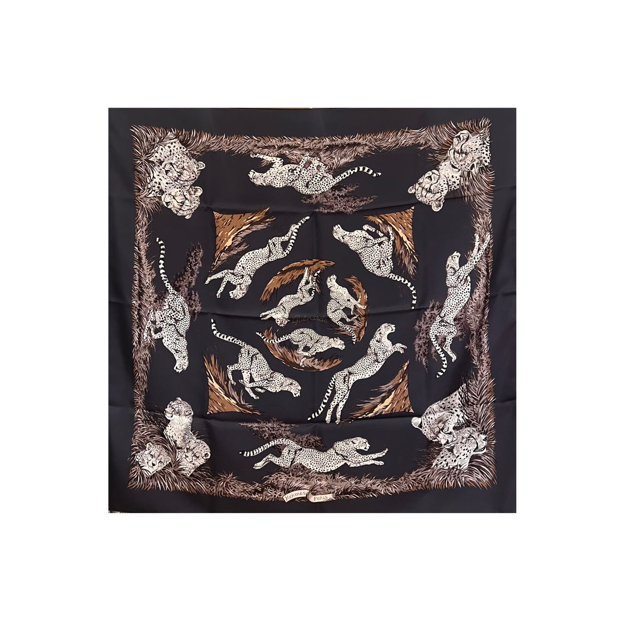 Foulard Hermès vintage Guépards