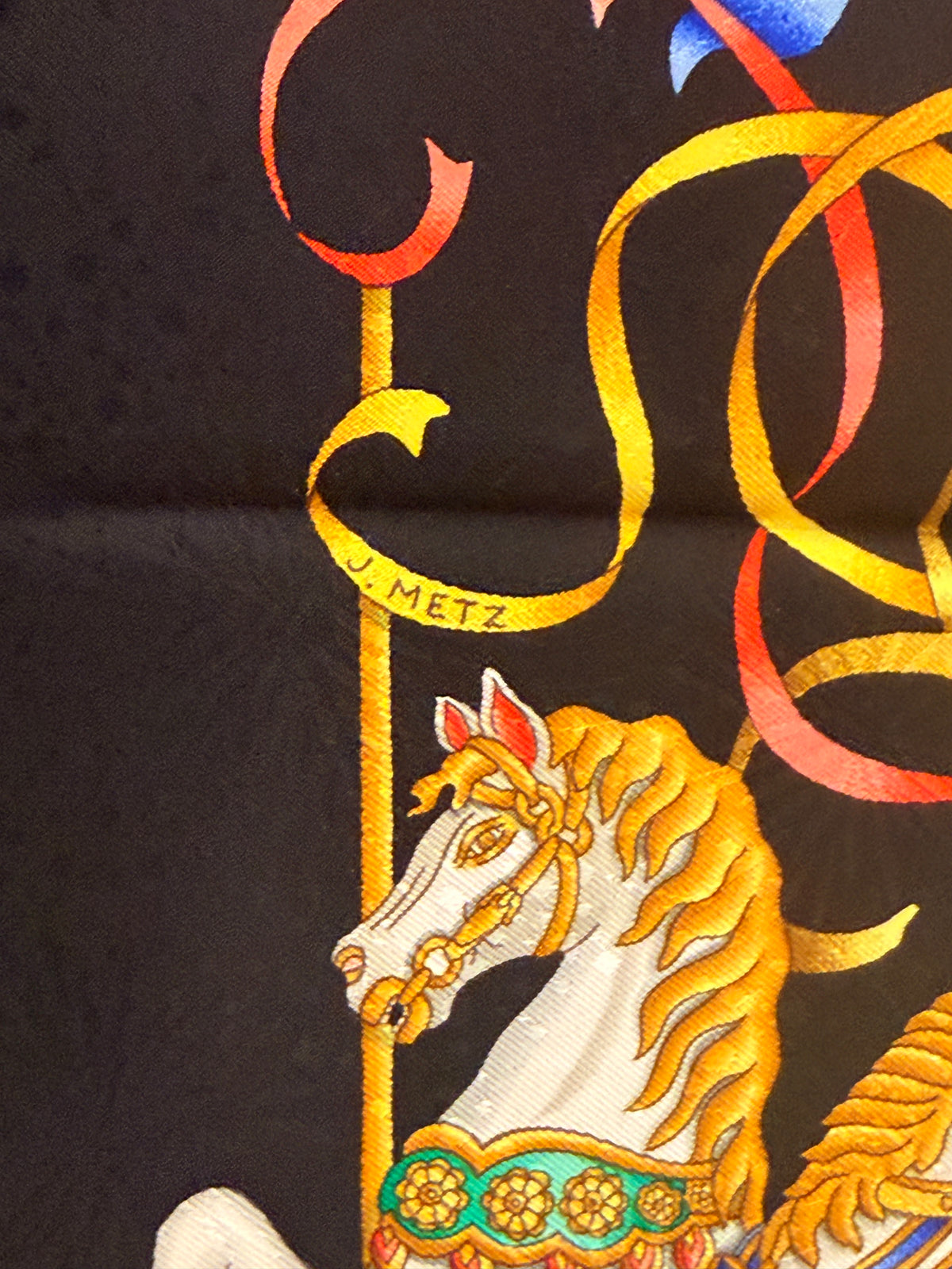 Foulard Hermès vintage Luna Park
