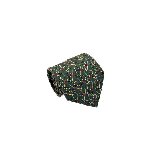 Cravatta vintage Hermès sciabole base verde 643TA