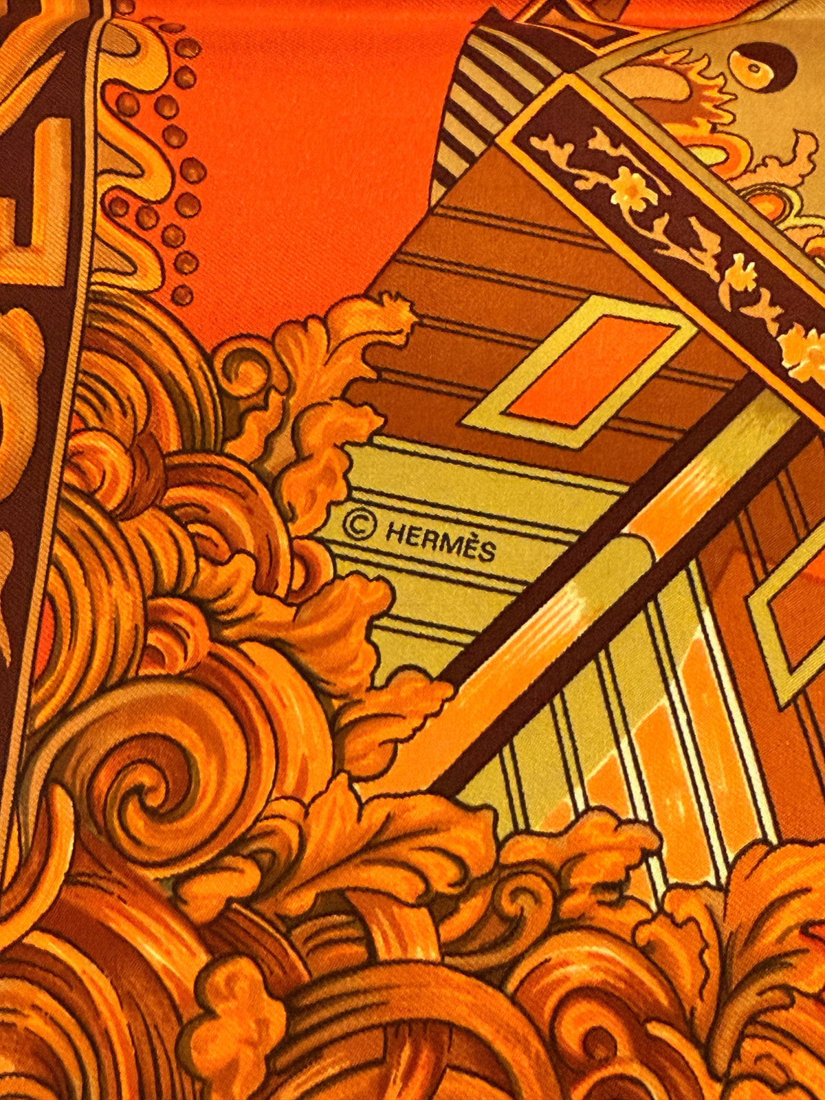 Foulard Hermès vintage Jonques Et Sampans