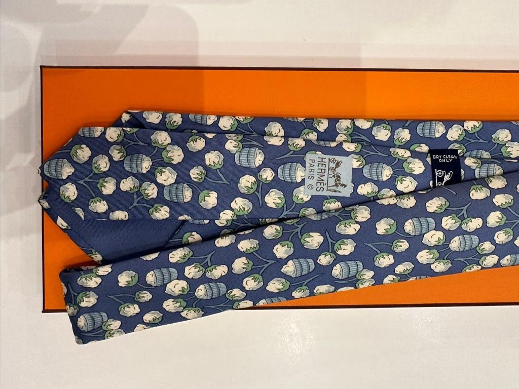 Cravatta vintage Hermès cotone 7496 ia