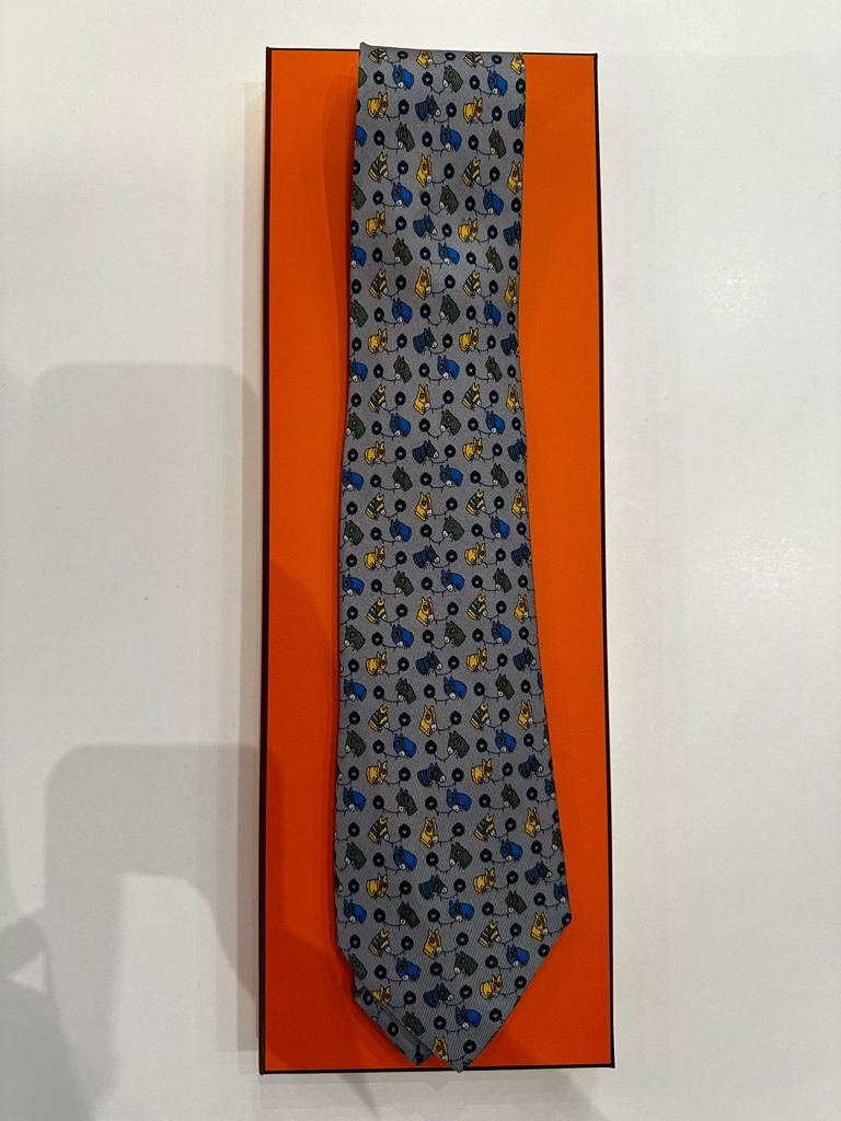 Cravatta vintage Hermès cavalli 7357
