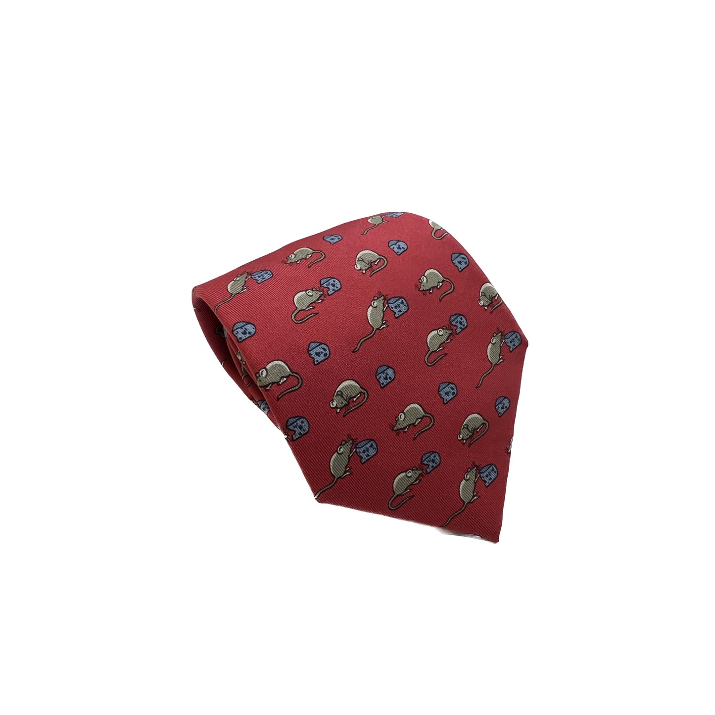Cravatta Hermès topi e formaggio 7605SA