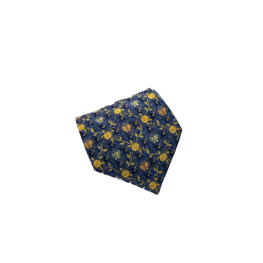 Cravatta vintage Hermès rose base blu 7744OA