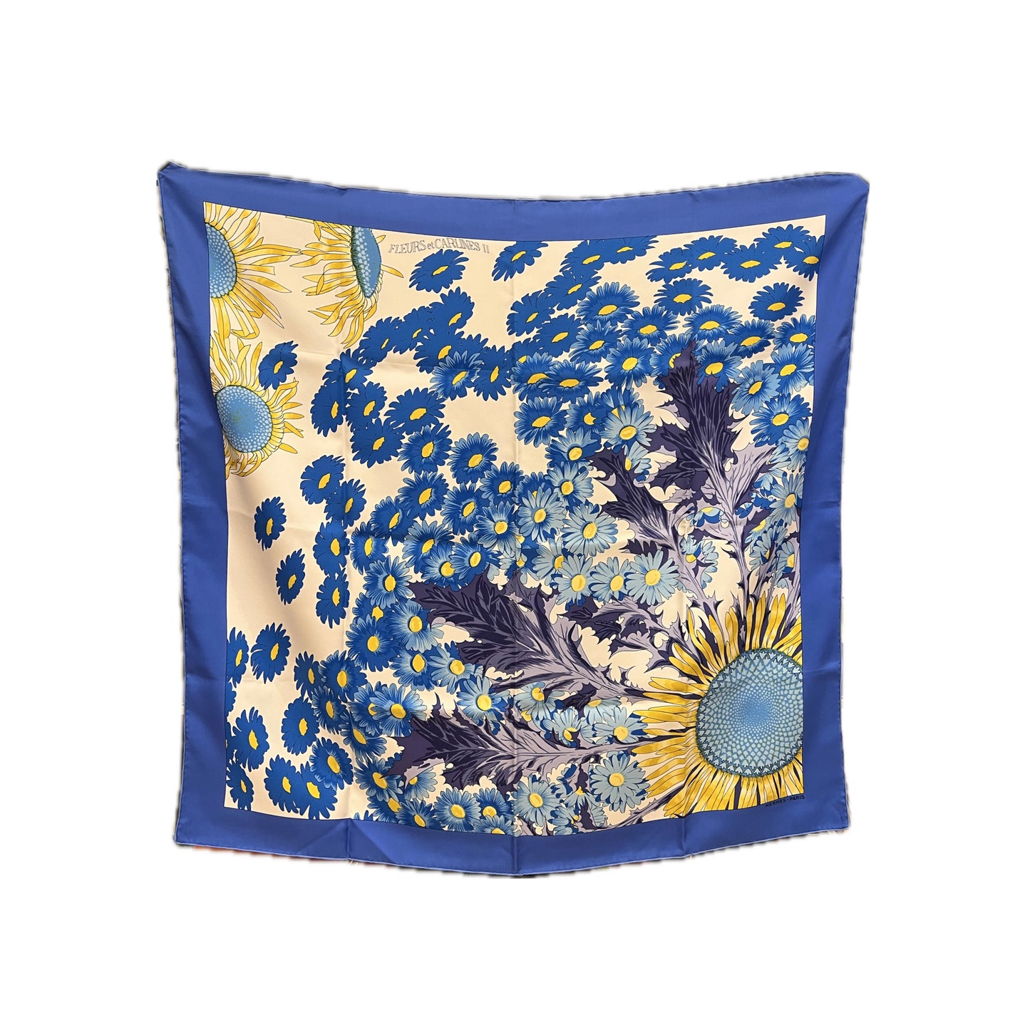 Carrè Hermès 90x90 Fleurs et Carlines II