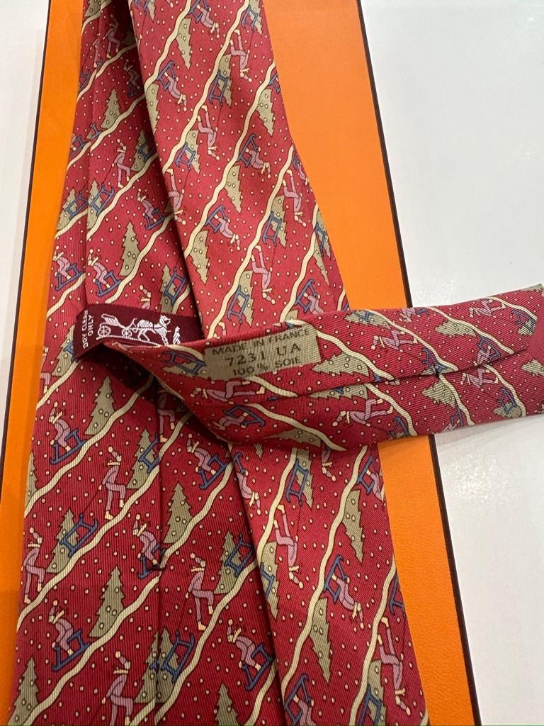 Cravatta vintage Hermès sciatore 7231 ua