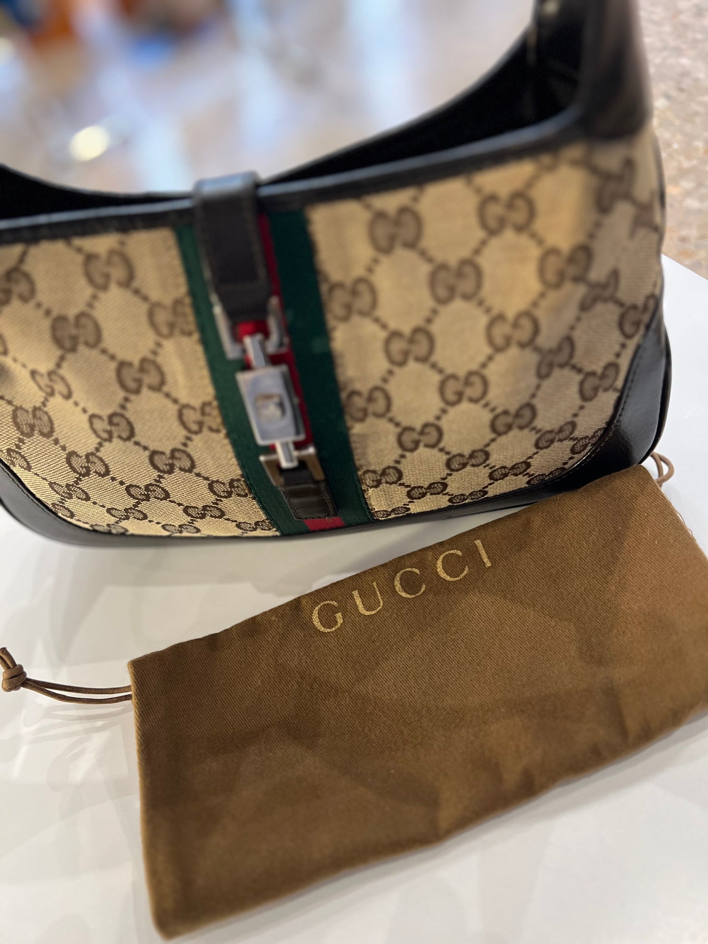 Gucci Jackie GG web bag