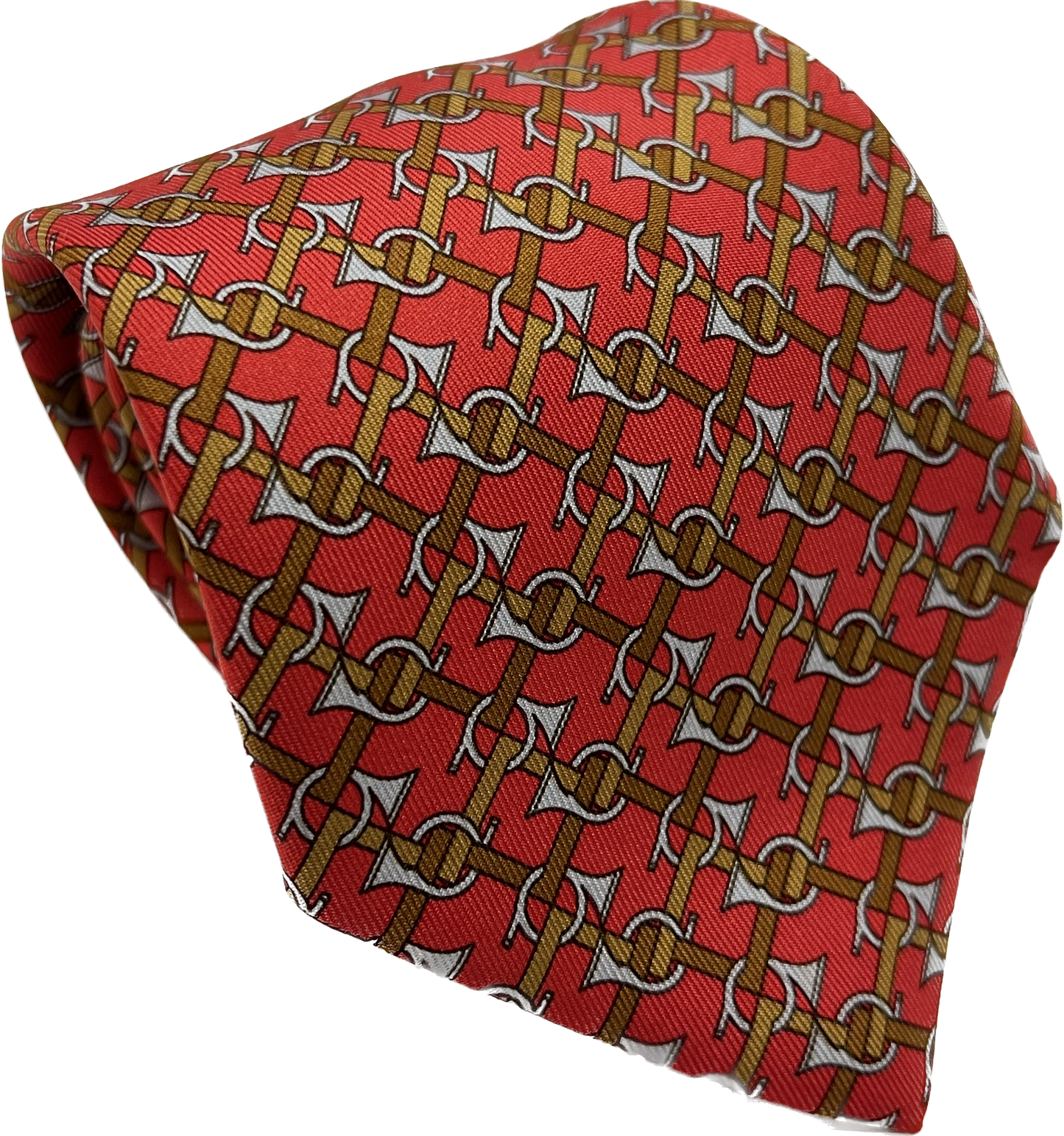 Cravatta Hermès trombe base rosso 7039TA