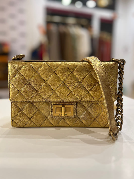 Chanel Rita single flap gold bag