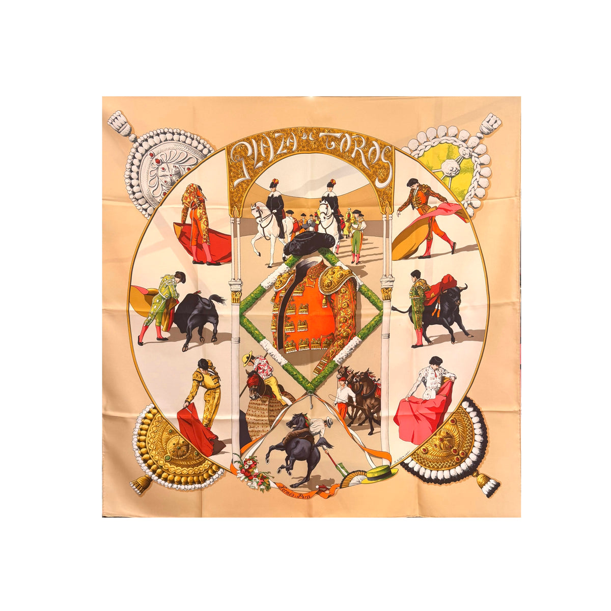 Foulard Hermès vintage Plaza De Toros