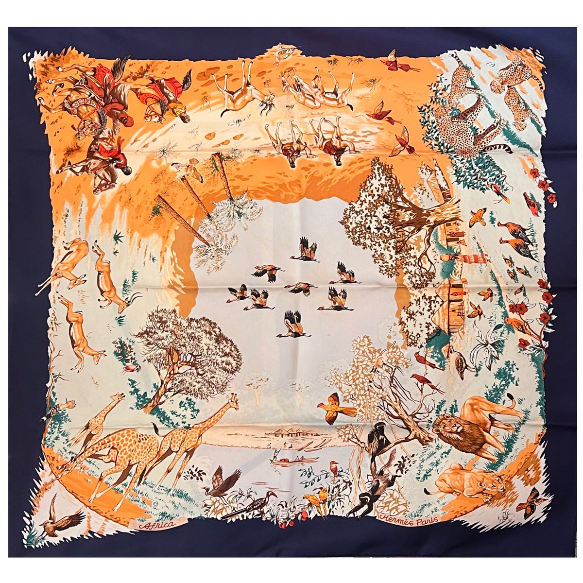 Foulard Hermès vintage Africa