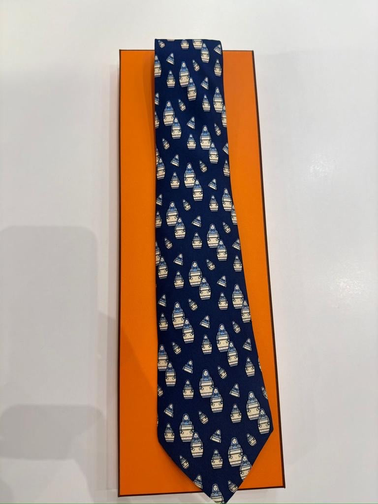 Cravatta vintage Hermès matriosche 7529 ia