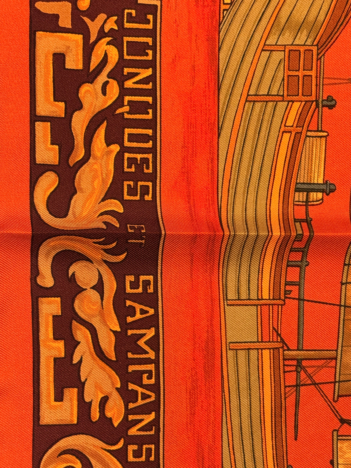 Foulard Hermès vintage Jonques Et Sampans