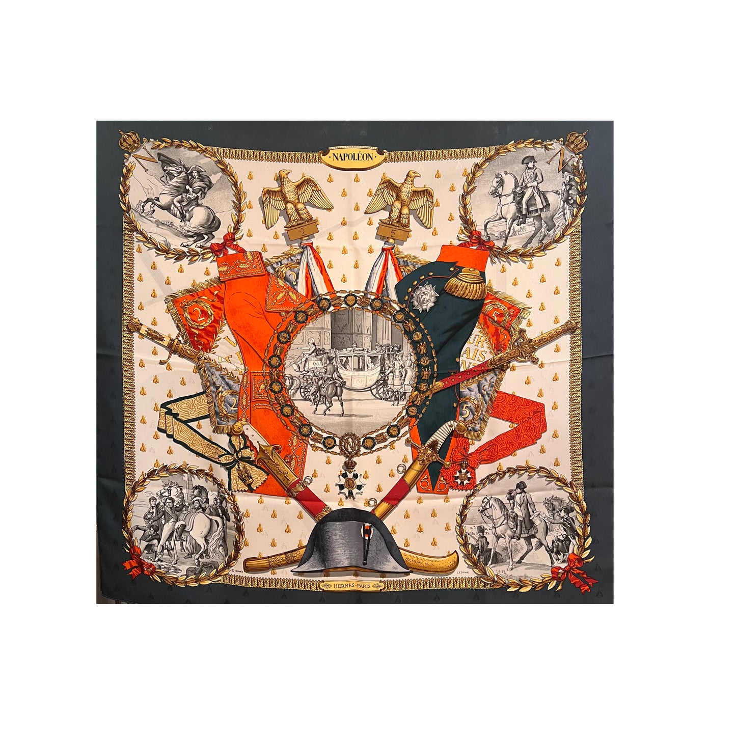 Foulard Hermès vintage Napoléon