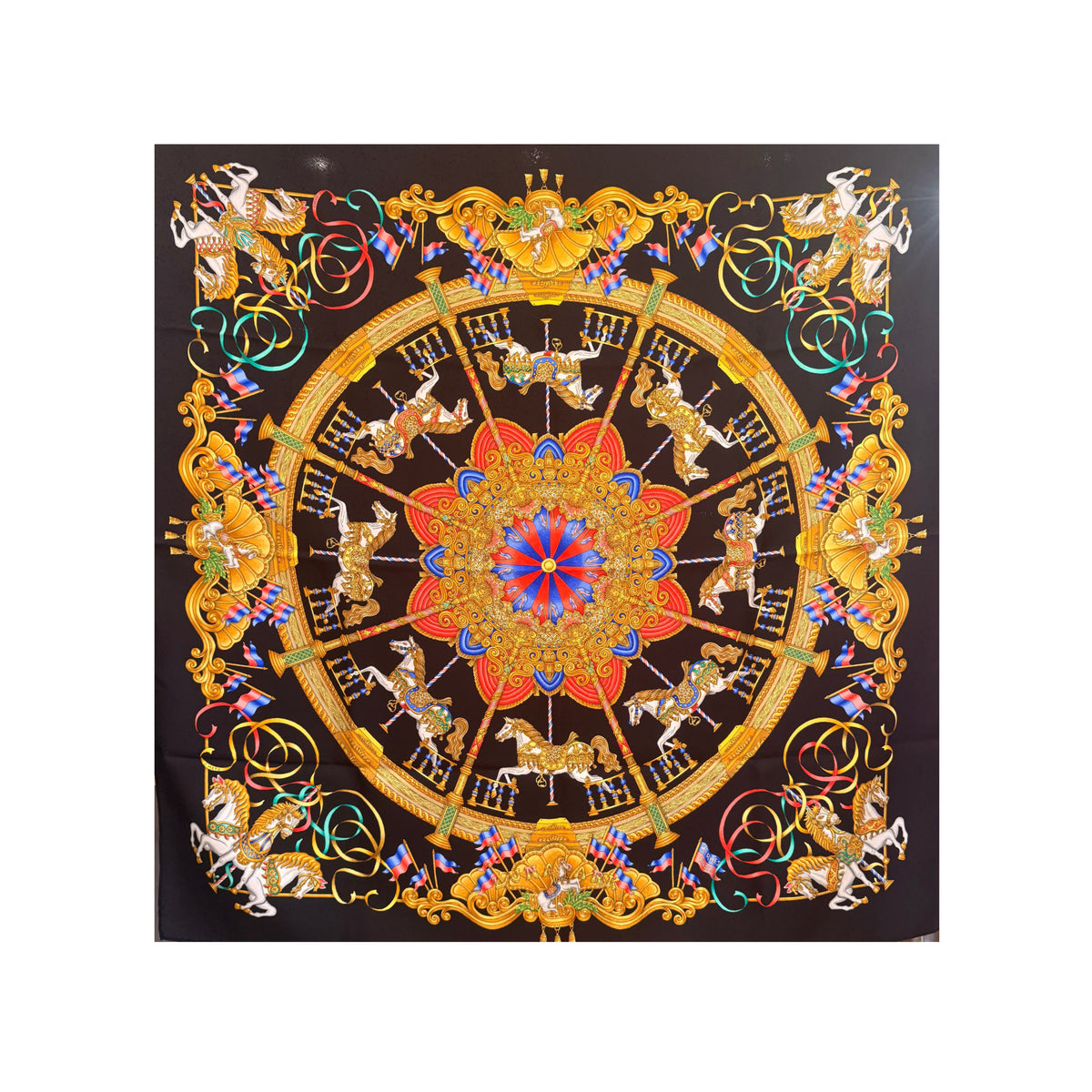 Foulard Hermès vintage Luna Park