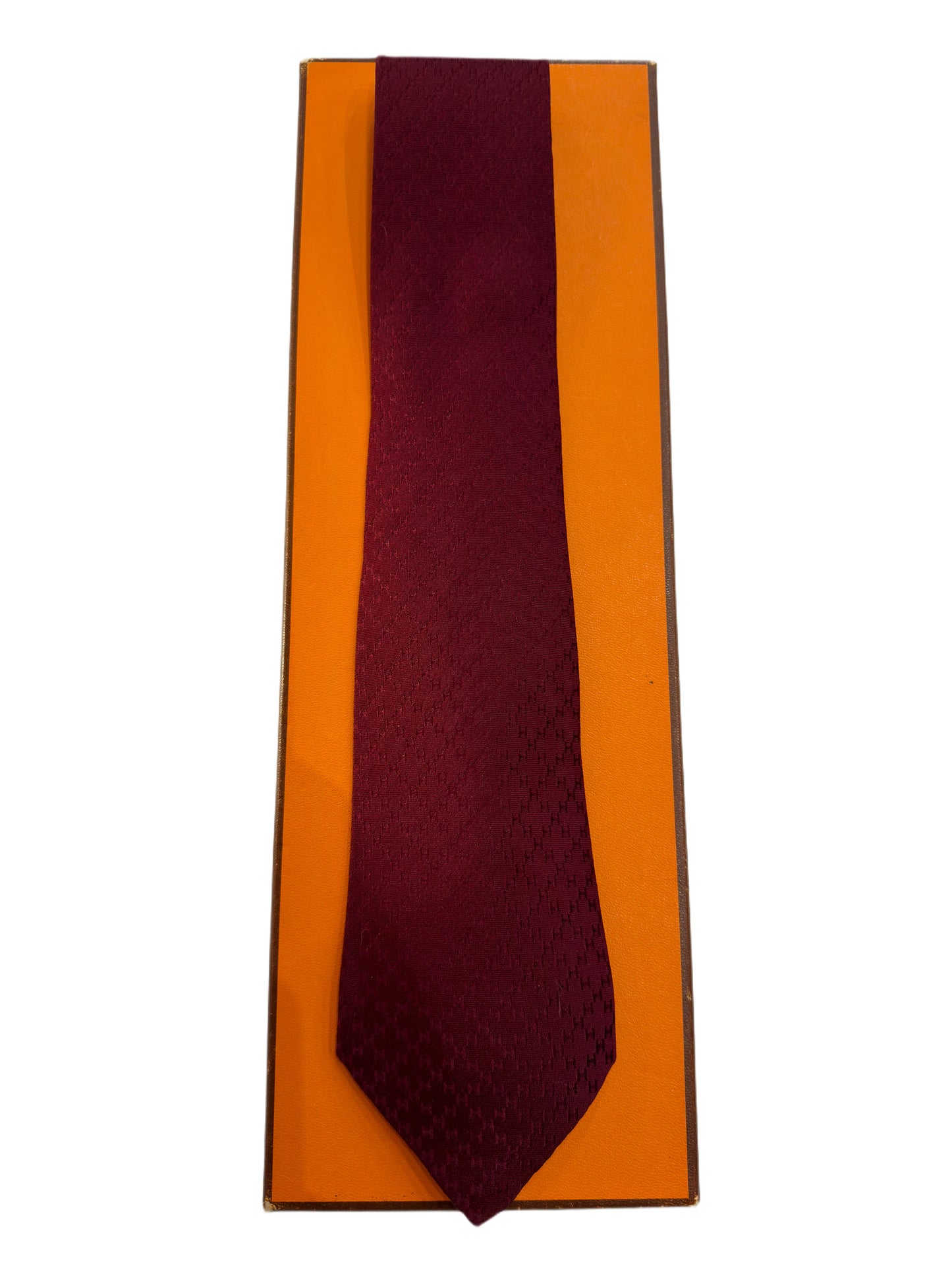 Cravatta vintage Hermès Façonnée bordeaux