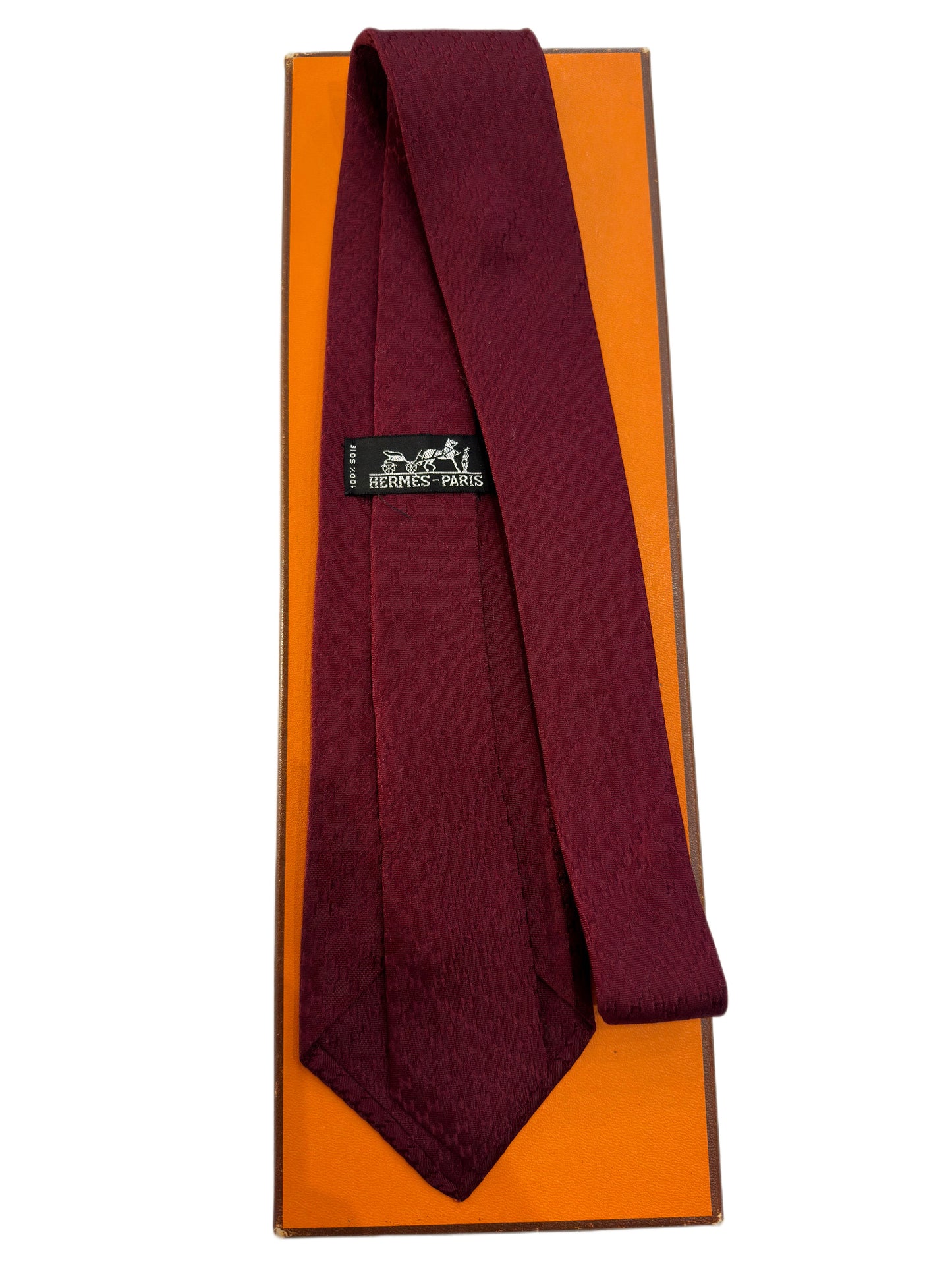 Cravatta vintage Hermès Façonnée bordeaux