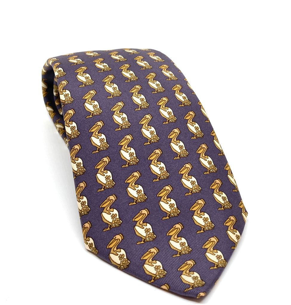 Cravatta Hermès pellicani c.7343EA