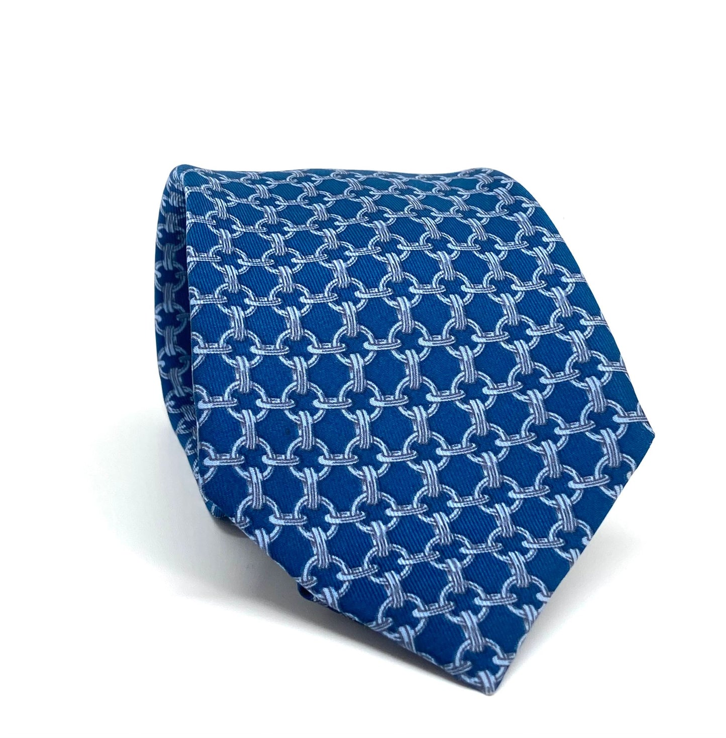 Cravatta Hermès con cerchi incatenati c.59EA