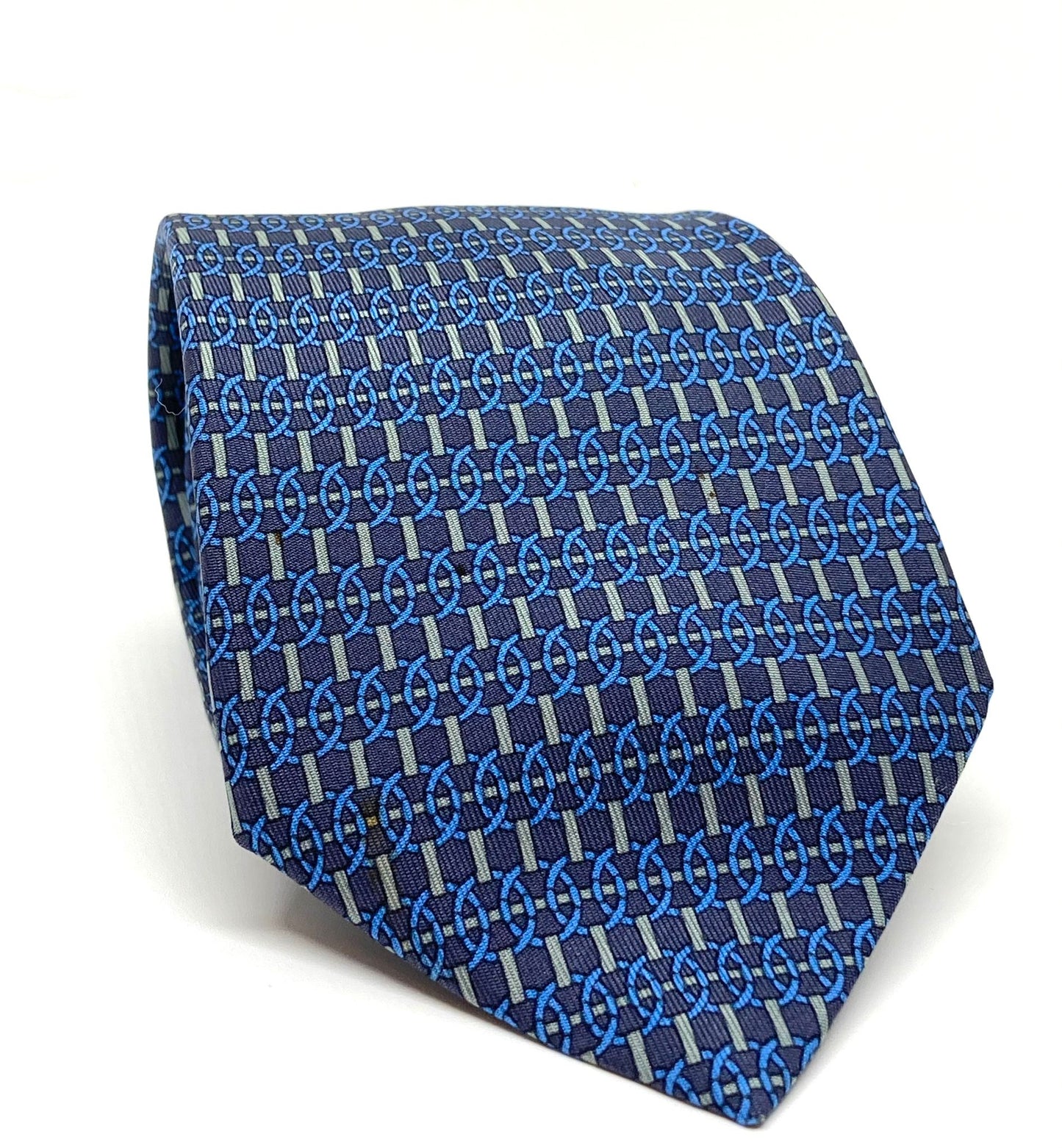 Cravatta Hermès con stampa a cerchi c.7146FA