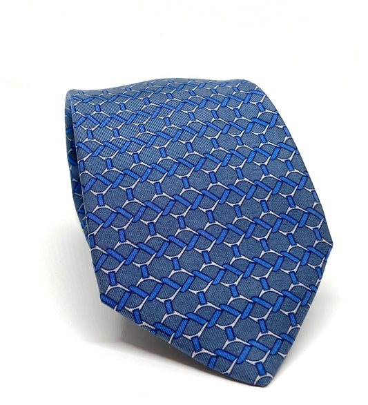Cravatta Hermès con stampa intrecciata c.7090OA