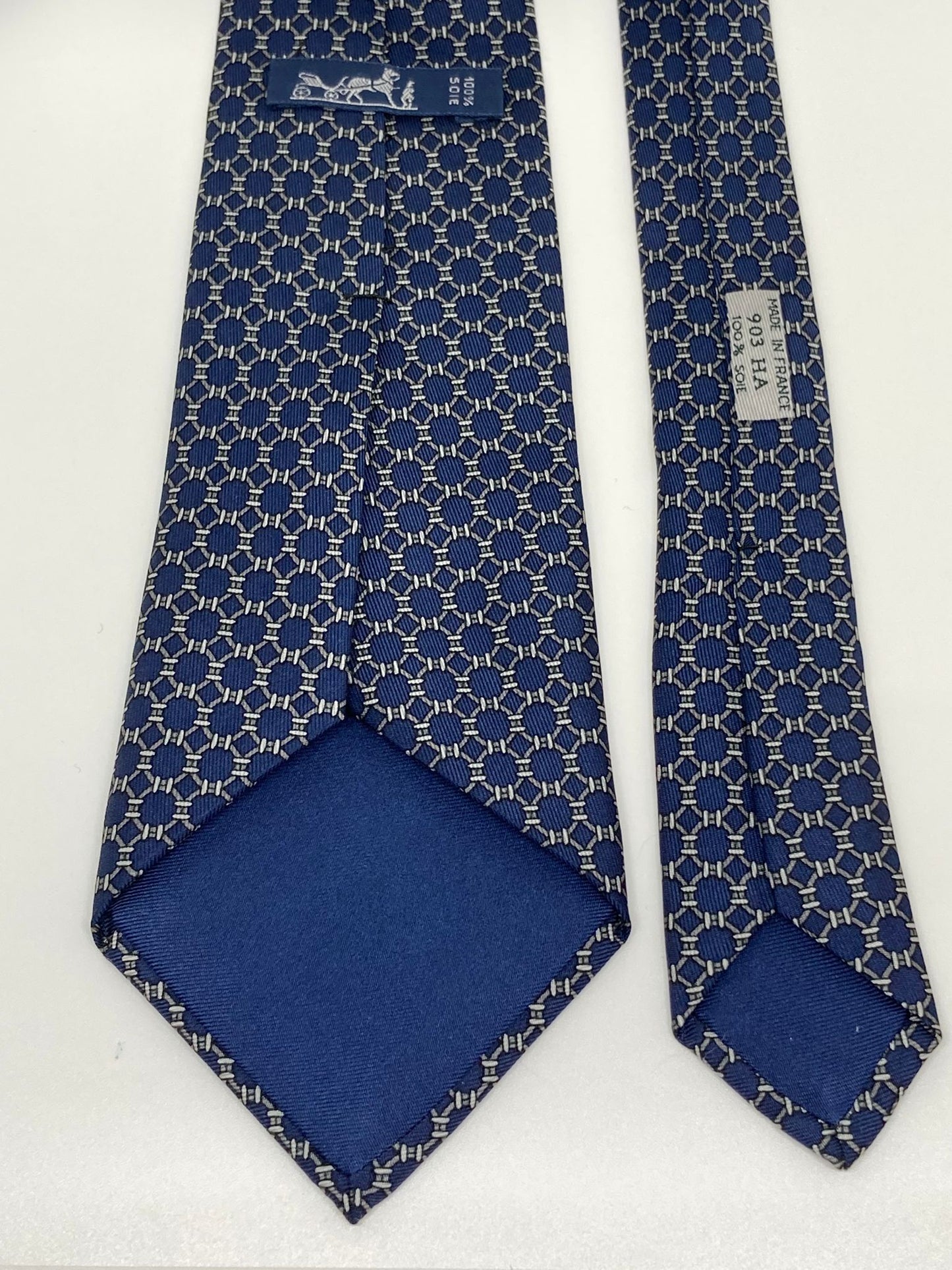 Cravatta Hermès cerchi incatenati c.903HA