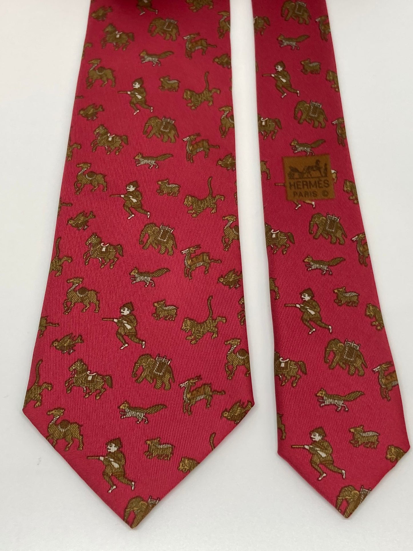 Cravatta Hermès con cacciatore e animali c.963IA
