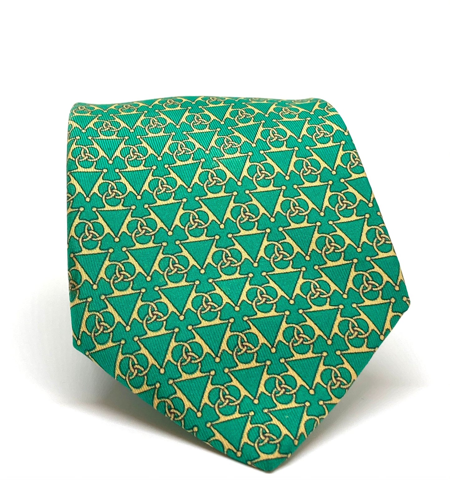 Cravatta Hermès triangoli intrecciati c.7190UA