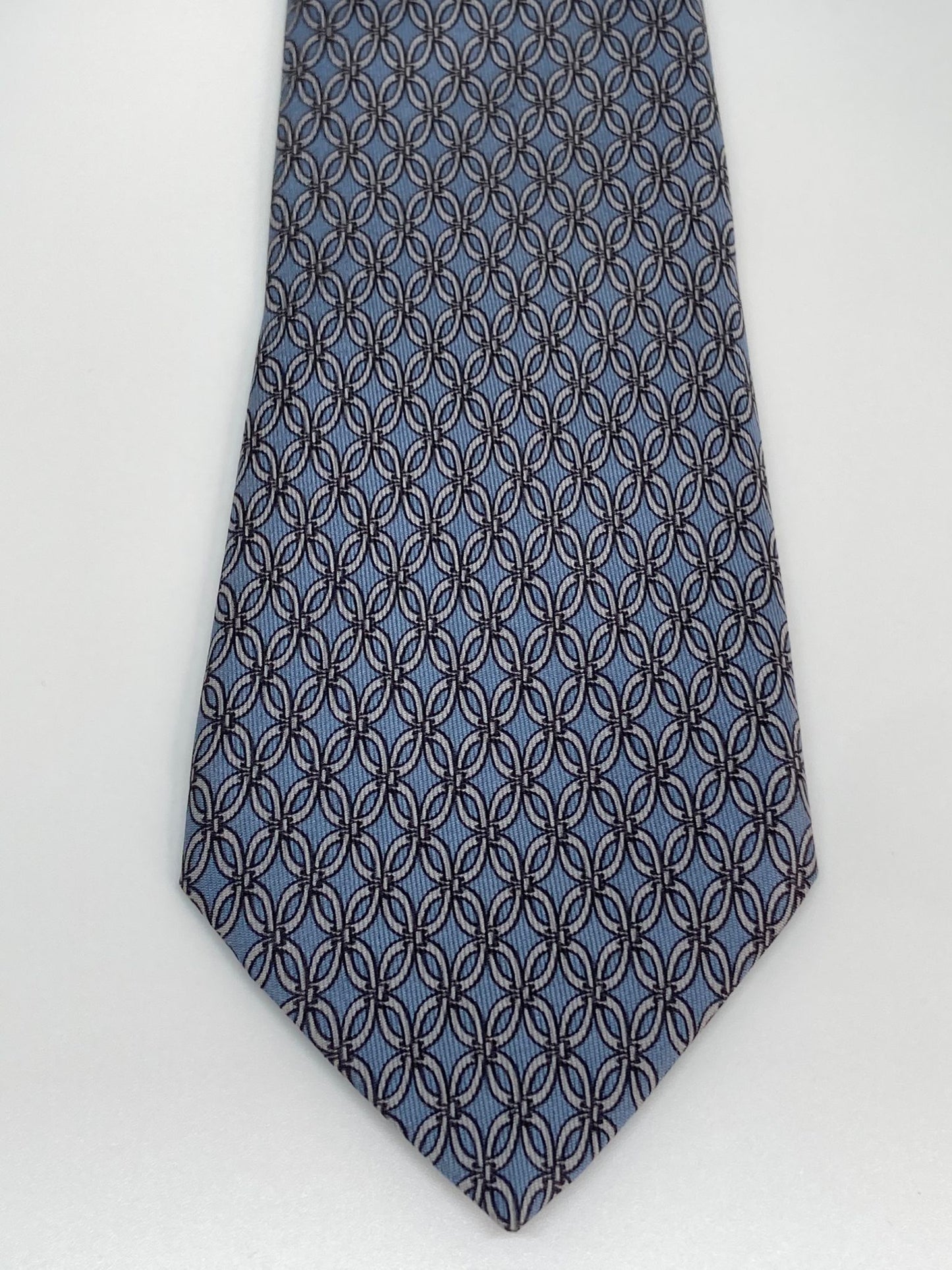 Cravatta Hermès con cerchi intrecciati c.7063TA