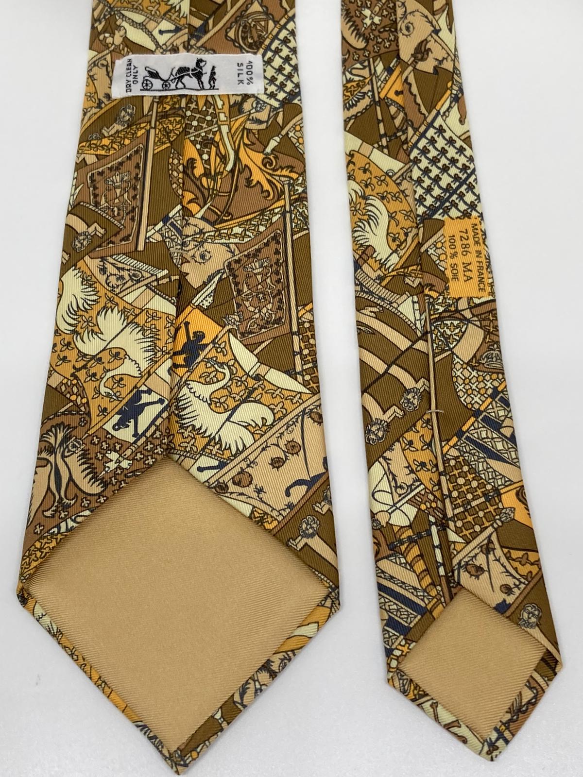Cravatta Hermès con bandiere con fantasie c.7286MA